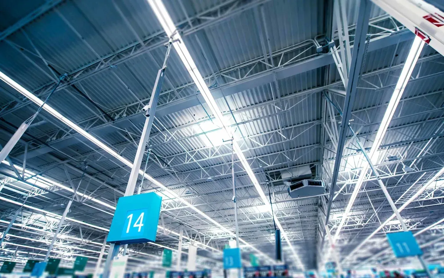 Interior view of a grocery store rooftop