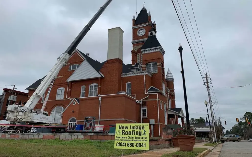 NewImageRoof_Red church getting roof repairs
