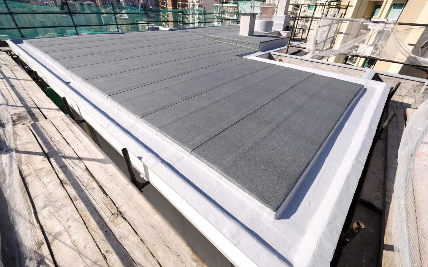 Retail rooftop in a populated city area