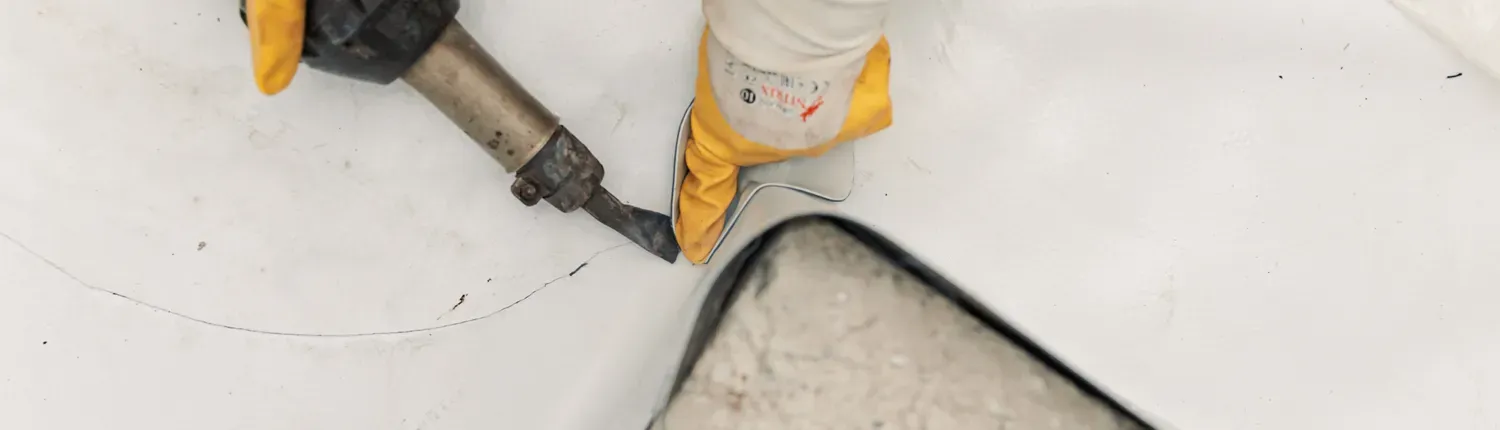 TPO in the process of installing a water resistant system