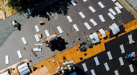 apartment building shingle roof replacement