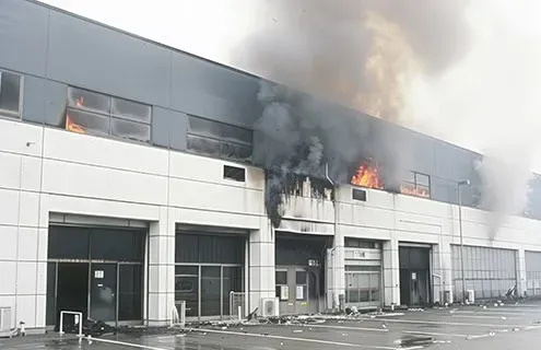 commercial building fire