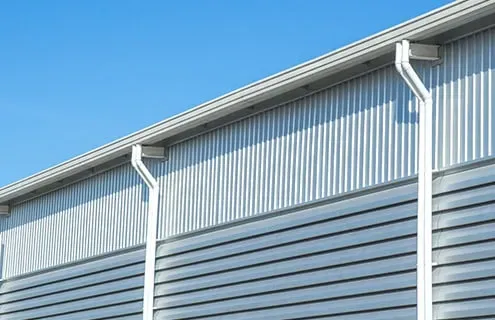 commercial building gutters and downspout