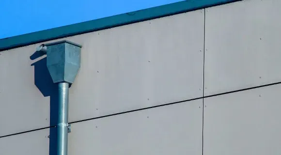 commercial conductor head and downspout
