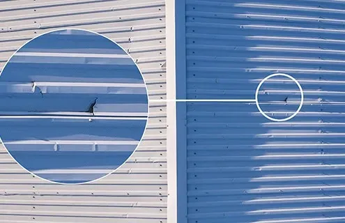 commercial metal roof damage