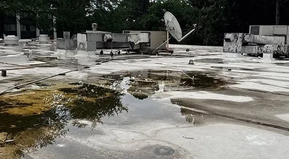 commercial roofing atlanta ponding water