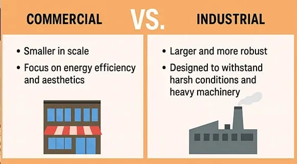 commercial vs industtrial roofs infographic