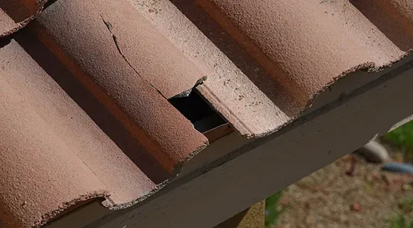 damaged clay tile roofing system