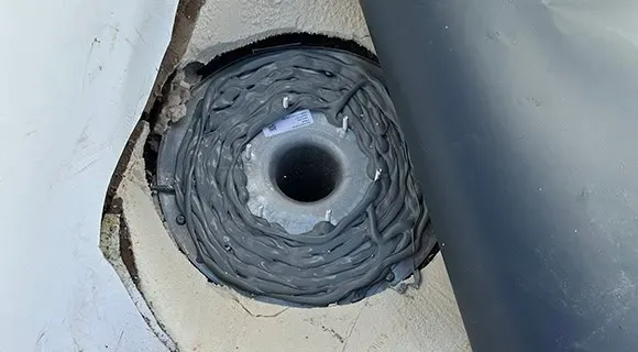 flat membrane roof penetration