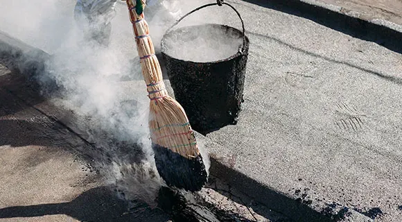 hot tar roof application