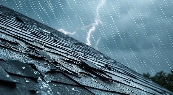 lightning damage residential roof