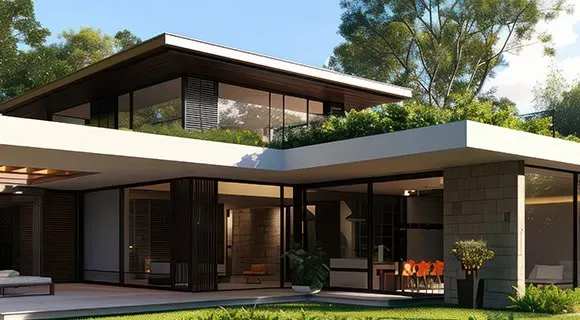 low slope green roof