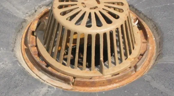 low slope roof drain