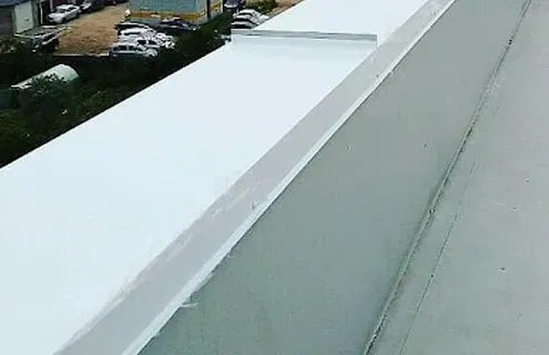 low slope roof with parapet wall