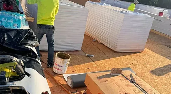 new construction townhomes low slope roof material