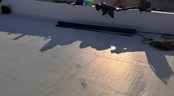 new construction townhomes reflective low slope membrane roof