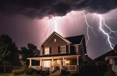 residential lightning strike
