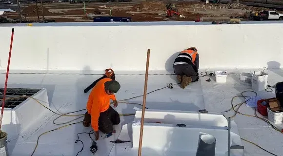 restaurant flat roof membrane installation