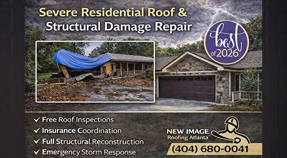 severe residential roof and structural damage infographic