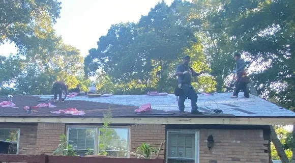 shingle installation over underlayment moisture barrier