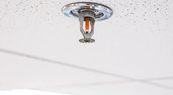 sprinkler head and ceiling tiles