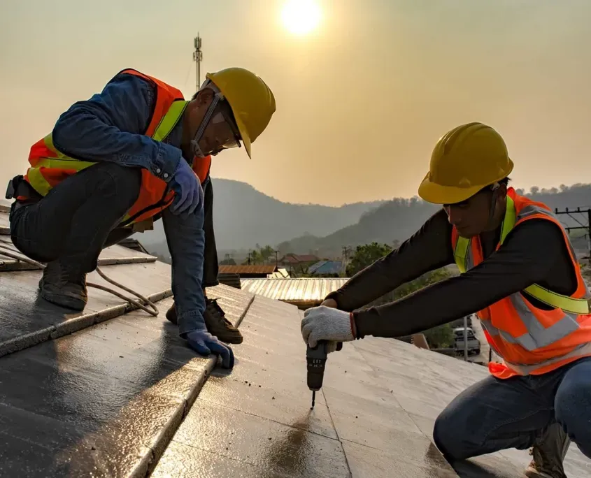 workers replacing a roof commercial_September1